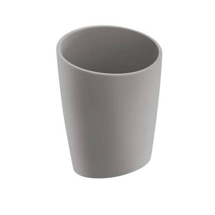 Bicchiere da doccia o da lavabo dal design minimalista ed elegante in colore grigio tenue Saku Cosmic