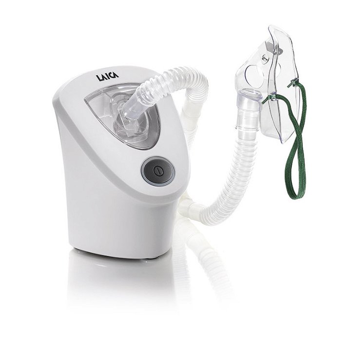 Nebulizador de ultrasonido para aerosolterapia en color blanco con accesorios incluidos Laica