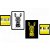 Pack de cuadros con motivo de cebras y pianos blanco negro y amarillo de MDF y marco de PVC negro Forme