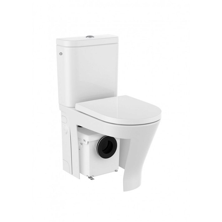 WC complet adossé au mur avec broyeur sanitaire intégré The Gap Round D-Trit Roca