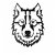 Decoración para pared de lobo minimalista en metal de 70x92x0.2 cm negro Wolf XL Forme