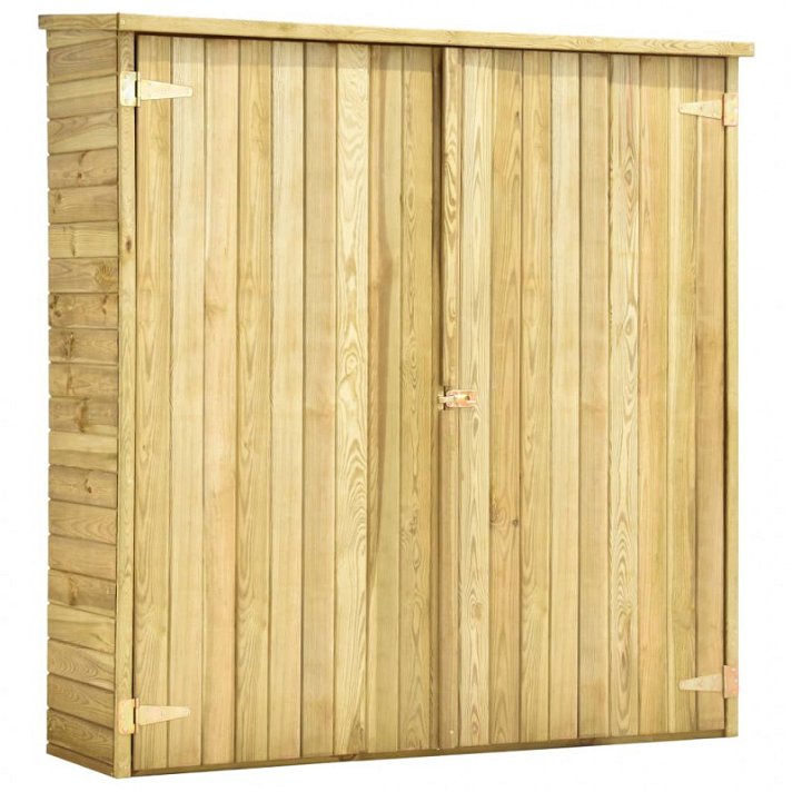 Caseta de almacenamiento de herramientas de jardín de madera de pino impregnada 163x171x50 cm Vida XL