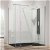 Painel de duche angular com porta de correr fabricada em vidro temperado de segurança VETRUM GME
