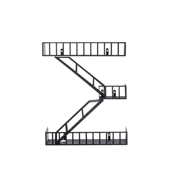 Estantería decorativa para pared de escalera en metal de 50x58x16 cm negro Fire Ladder Forme