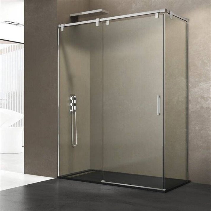 Painel de duche angular com 1 painel de correr fabricada em vidro temperado de segurança FUTURA GME