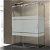 Mampara angular con hoja corredera de vidrio serigrafiado y accesorios en acero inoxidable FUTURA GME