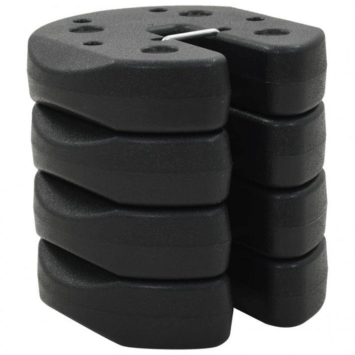 Pack de 4 pesos para carpas de 22 cm color negro rellenos de hormigón y recubiertos en plástico Vida XL