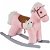 Cavalinho baloiço infantil com um amplo e confortável assento de cor rosa claro Homcom