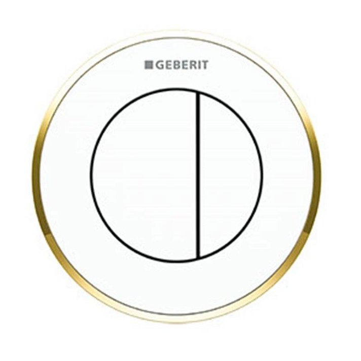 Pulsador Geberit10 Blanco-Dorado cisterna 12 cm Geberit