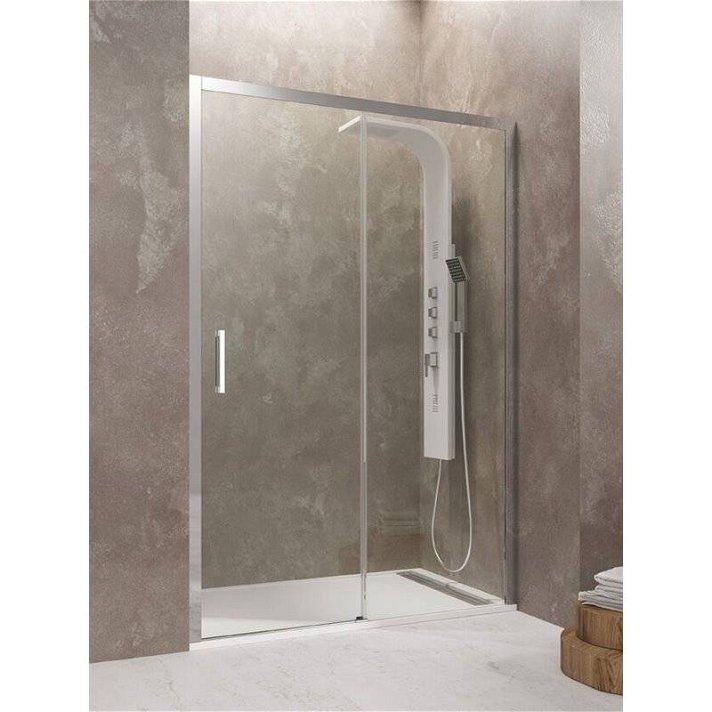 Painel frontal de duche de uma porta de correr fabricado em vidro temperado de segurança AKTUAL - GME