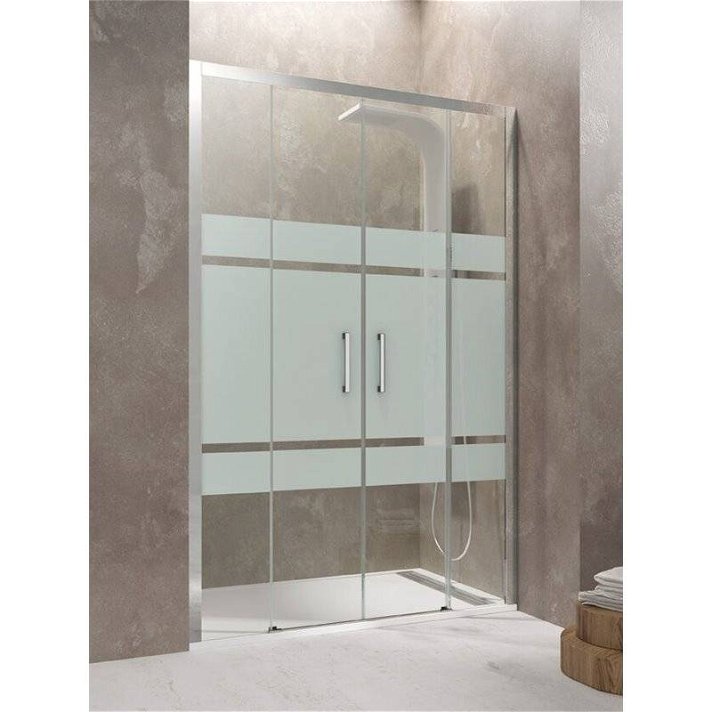 Painel frontal de duche de portas de correr fabricado em vidro com serigrafia AKTUAL - GME
