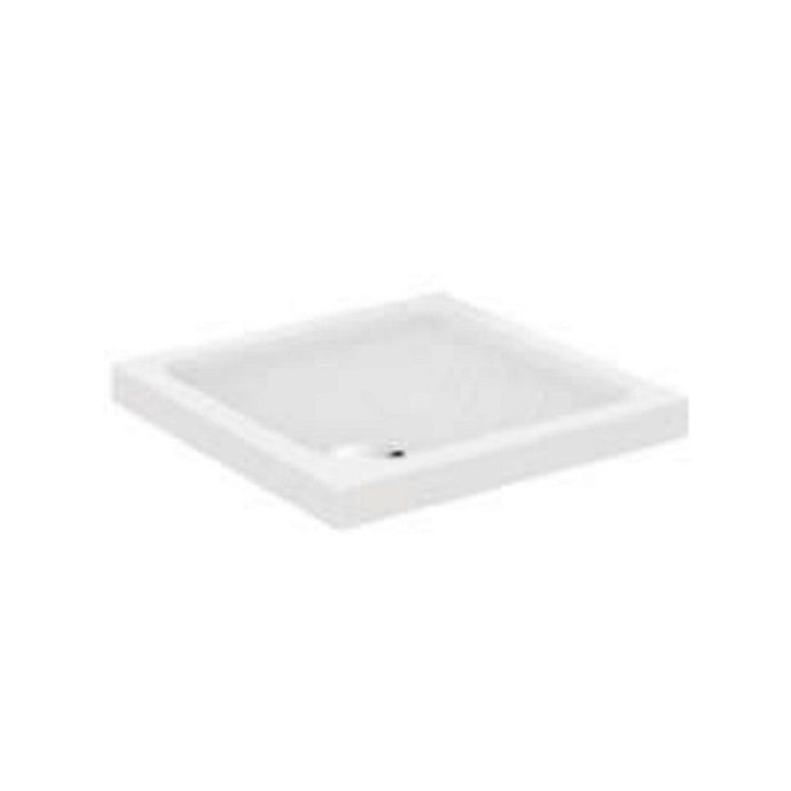 Plato de ducha cerámico con diseño cuadrado en color blanco brillo LBST Ideal Standard