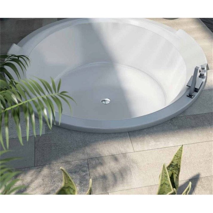 Bañera encastrada con estructura fabricada en acrílico con acabado blanco brillante Clay Outdoor b10