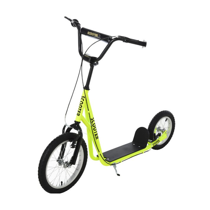 Patinete scooter infantil con una altura regulable de un diseño moderno en color amarillo Homcom