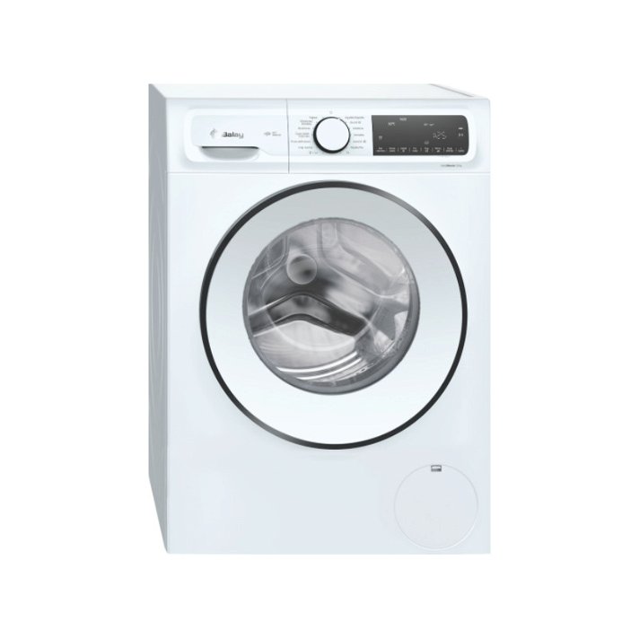 Lavadora de carga frontal color blanco con ventana de cristal y diferentes opciones de lavado Balay