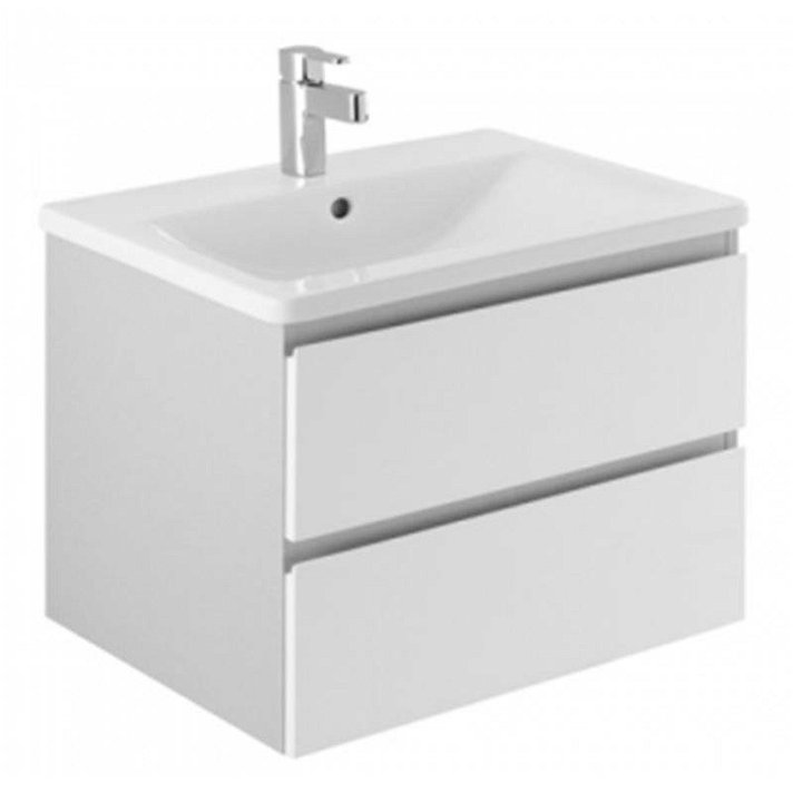 Meuble de salle de bains de 63 x 47 cm en MDF de couleur gris et blanc LOOK Unisan