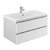 Móvel bancada de para casa de banho de 86 cm fabricado em MDF com acabamento cor cinzento e branco LOOK Unisan