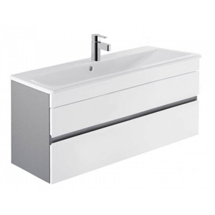 Mueble para baño con 2 cajones y lavabo 103,7x36x51,2 cm gris y blanco LOOK Unisan