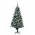 Árbol de Navidad artificial verde y blanco de Ø120x210 cm con piñas y decoración con luces LEDs Vida XL