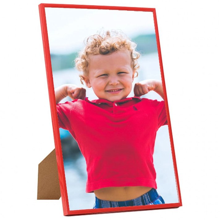 Pack de marcos de foto para pared de plástico y fibrofácil con un acabado en color rojo Vida XL