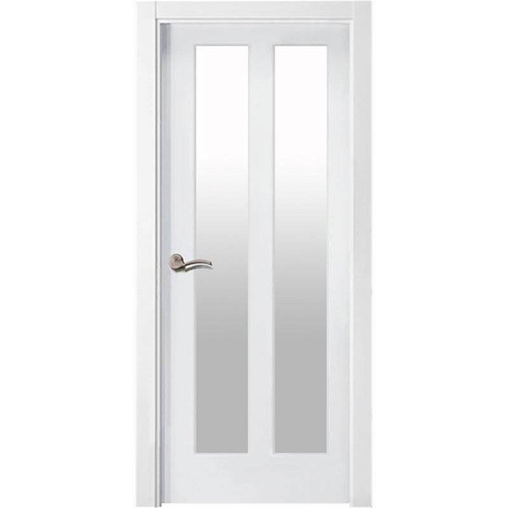 Puerta para interior vidriera en block listas para ser instaladas de color blanco PL200-V2