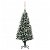 Árbol de Navidad artificial de PVC verde nevado con luces LED y adornos 180 cm VidaXL