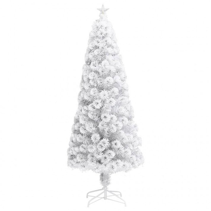 Árbol de Navidad artificial de 240 cm color blanco fabricado en fibra óptica y PVC Vida XL