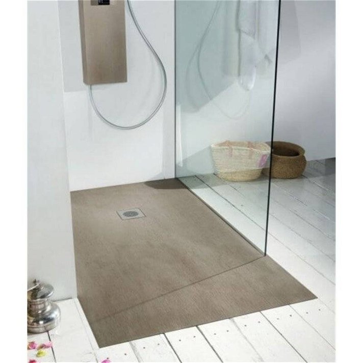 Plato de ducha rectangular antideslizante con textura Forest a medida color Fresno b10