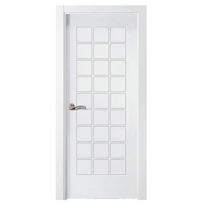 Puerta interior lisa lacada en block listo para ser instalado de color blanco PL-2800