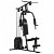 Máquina de musculação multifuncional com placas de peso até 45 kg para pernas e braços de aço preto Homcom