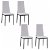 Set de sillas de comedor tapizadas en lino con patas metálicas estilo moderno blanco Homcom