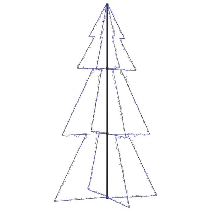 Decoración de navidad de árbol de metal de Ø 120x220 cm con luces LED azules Vida XL