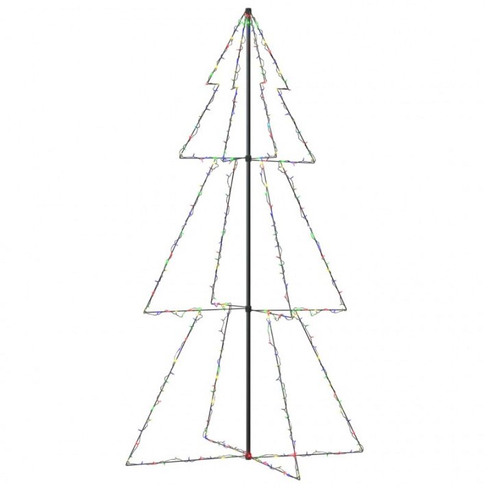 Decoración de navidad de árbol de metal de Ø 120x220 cm con luces LED multicolor Vida XL