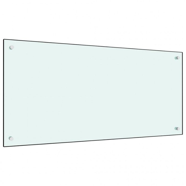 Protector contra salpicaduras de cocina fabricado en vidrio templado 120x60 cm color blanco Vida XL