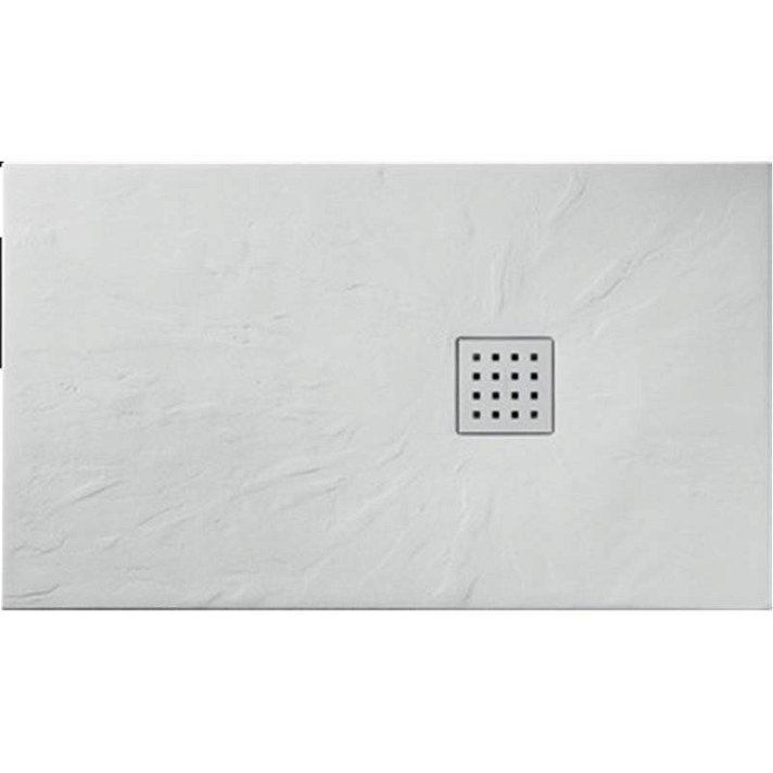 Plato de ducha rectangular antideslizante con textura pizarra disponible en varios colores Doccia